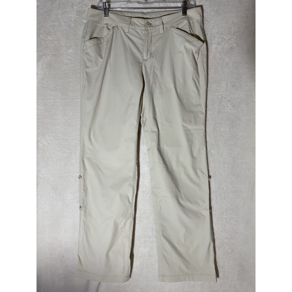 Eddie Bauer Pants Women 8 Adventurer Roll Up Hiking Beige Outdoors Stretch